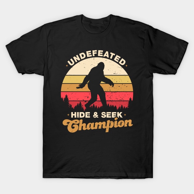 Vintage Undefeated Hide And Seek Champion Shirt Bigfoot 4 T-Shirt by luisharun